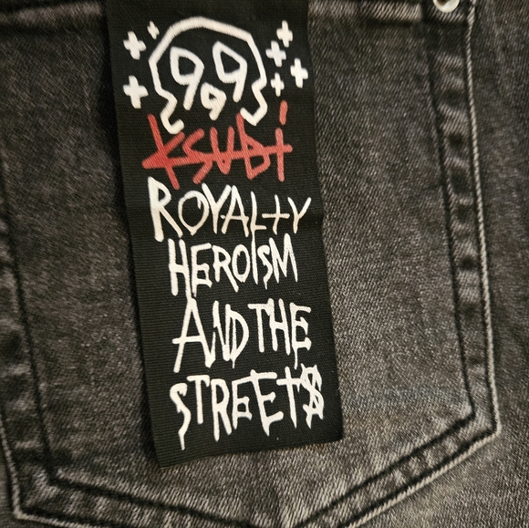 Ksubi Dark Gray Denim Pants Cargo Rock Style - Picture 10 of 10